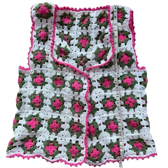 Handmade Crochet Granny Square Vest | Boho Hippie 70s Style - Picture 5 of 6
